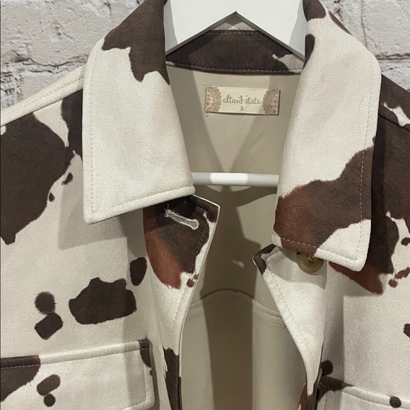 Altard State Cow Print Lightweight Jacket Small - Picture 3 of 4